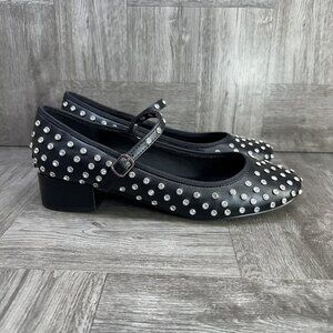 Madden Girl Tutu Women's size 9.5 Black Studded Mary Jane Shoes